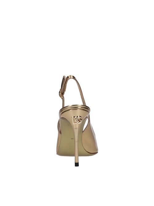 Patent leather Lollo sling back pumps DOLCE&GABBANA | CG0621 AY828 89869ORO CHIARO